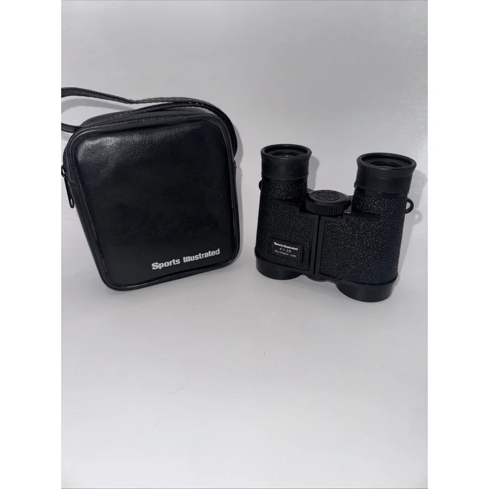 Sports Illustrated 4 X 30 Tele-Power Lens Binoculars With Leather Case Vintage